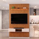 Ver imagem 1 de Painel Ripado para TV até 60 Polegadas com LED MDF 143CMX240CM Trento