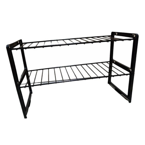 Rack Organizador De Objetos Para Cozinha 2 Andares Preto - 2