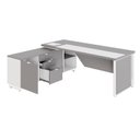 Ver imagem 5 de Mesa de Escritório Executiva com Armário Lateral e Caixa de Tomadas 3 Gavetas 200cm Corporate Cinza