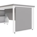 Ver mais imagens de Mesa de Escritório Executiva com Armário Lateral e Caixa de Tomadas 3 Gavetas 200cm Corporate Cinza Sagrado E Branco
