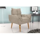 Ver imagem 3 de Kit 2 Poltronas Decorativa Opala Suede Bege