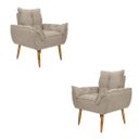 Ver imagem 1 de Kit 2 Poltronas Decorativa Opala Suede Bege