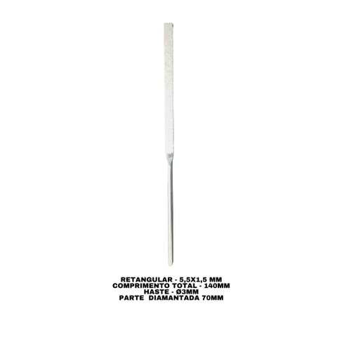 Lima Diamantada Profissional Individual Agulha 140mm - TRIANGULAR CÔNICA PF-108LF - #200