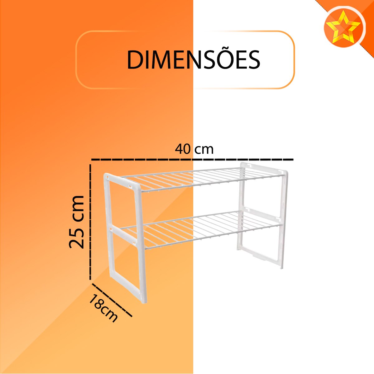 Rack Organizador de Objetos para Cozinha 2 Andares Branco - 2