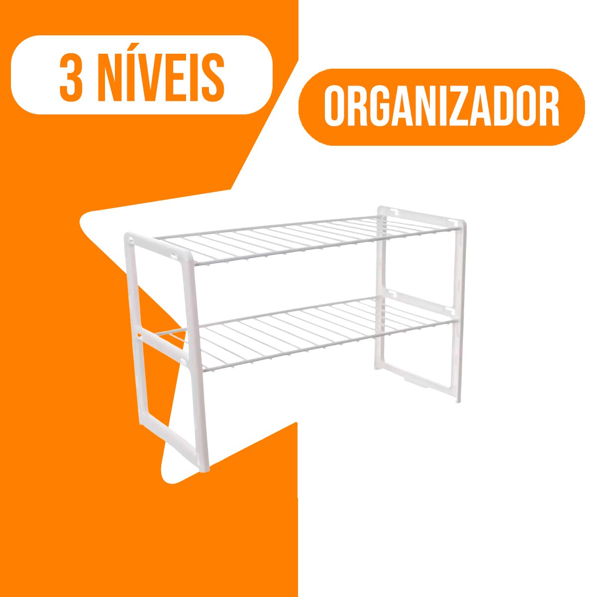 Rack Organizador de Objetos para Cozinha 2 Andares Branco - 4