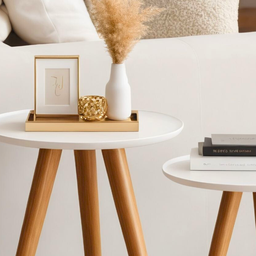 Conjunto 2 Mesinhas de Canto Pés Palito Retro Decoração Lateral Sala Quarto - 6