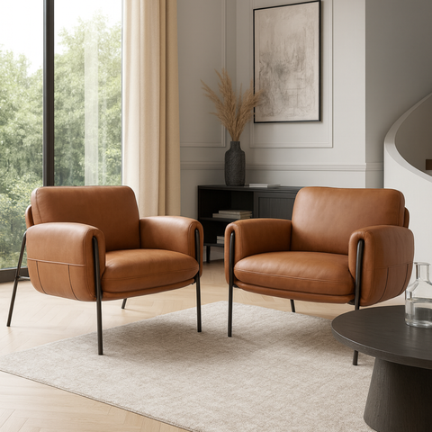 Kit 02 Poltronas Cadeira Versátil Serrana - Zahav Estofados:corino/boucle Marrom