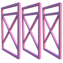 Ver imagem 1 de Suporte De Prateleira Estilo Industrial Kit Três Peças 20x37 - Rosa