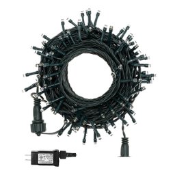 Kit 2 Cordão 300 Leds C/ Função 30m Morno Fio Verde 31V - 1