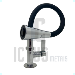 Torneira Gourmet para Cozinha Bancada Mesa Pia Cano Flexível Dois Jatos Cano Cone Luxo Preto Único - 5