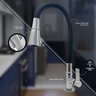 Torneira Gourmet para Cozinha Bancada Mesa Pia Cano Flexível Dois Jatos Cano Cone Luxo Preto Único - 3