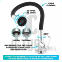 Ver imagem 4 de Torneira Gourmet para Cozinha Bancada Mesa Pia Cano Flexível Dois Jatos Cano Cone Luxo Preto Único