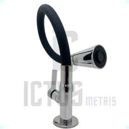 Torneira Gourmet para Cozinha Bancada Mesa Pia Cano Flexível Dois Jatos Cano Cone Luxo Preto Único - 6