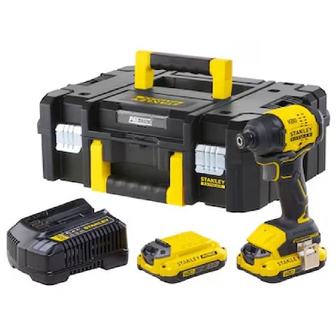 Parafusadeira Impacto 1/4 20 Volts 2 Bateria 4ah Maleta -sbi811d2t-br - Stanley