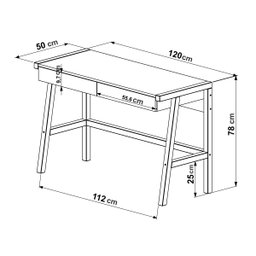 Escrivaninha Noble 120cm Branca com Madeira Pinus Natural Artesano - 4