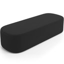 Ver imagem 2 de Cabeceira Cama Box Casal 140cm Lanna com Puff Recamier Doha W01 Bouclê Preto - Lyam Decor