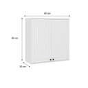 Ver imagem 2 de Armário Aéreo Bella Mdf 2 Portas de Branco 80 Cm Carraro