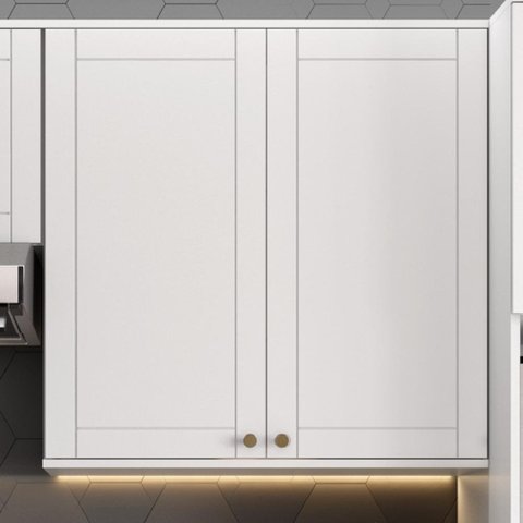 Armário Aéreo Bella Mdf 2 Portas de Branco 80 Cm Carraro