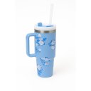 Ver imagem 2 de Copo Térmico Ms-957 1200ml com Estampas Florais - Aço Inox com Tampa Emborrachada:Azul Florido