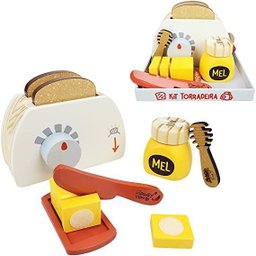 Kit Torradeira de Brinquedo Infantil de Madeira Café da Manhã New Art - 1