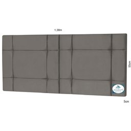 Cabeceira de Cama Casal Box 140cm Estofada Ellegancy Cinza - 4