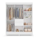 Ver imagem 3 de Guarda Roupa Roupeiro Solteiro 82060 08 Portas 02 Gavetas Munique Branco Demóbile