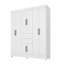 Ver imagem 2 de Guarda Roupa Roupeiro Solteiro 82060 08 Portas 02 Gavetas Munique Branco Demóbile