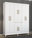 Ver imagem 1 de Guarda Roupa Roupeiro Solteiro 82060 08 Portas 02 Gavetas Munique Branco Demóbile