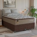 Ver imagem 7 de Cama Box Baú Casal Bipartido Colchão Comfort Class Pillowtop Bege/suede Marrom