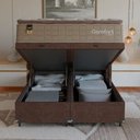 Ver imagem 6 de Cama Box Baú Casal Bipartido Colchão Comfort Class Pillowtop Bege/suede Marrom