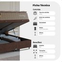Ver imagem 3 de Cama Box Baú Casal Bipartido Colchão Comfort Class Pillowtop Bege/suede Marrom