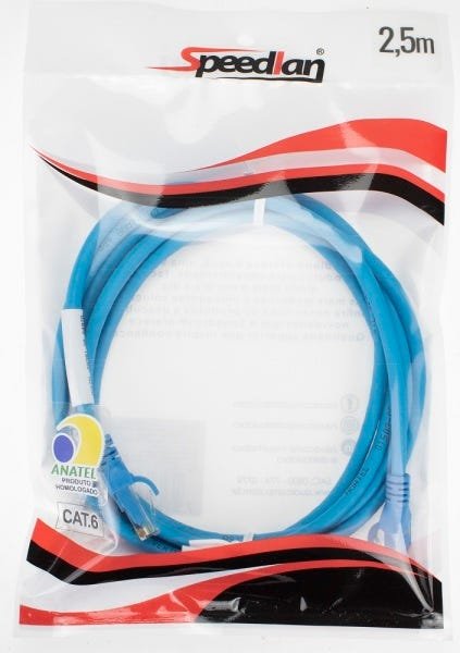 Patch Cord Cat.6 Speedlan 2,5 Metros Azul Speedlan - 3