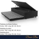 Ver mais imagens de Cama Box Solteiro com Auxiliar 188x88cm Reforçada Suede Cinza Resistente Moderna