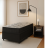 Cama Box Solteiro com Auxiliar 88x188 Reforçada Suede Cinza - 1