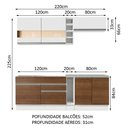 Ver imagem 4 de Armário de Cozinha Completa 220cm Branco/Rustic/Branco Parma Madesa 02
