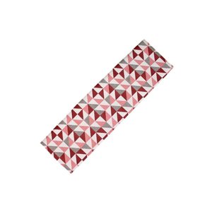 Passadeira Jacquard Antiderrapante Geométrica - Vermelha