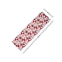 Passadeira Jacquard Antiderrapante Geométrica - Vermelha - 3