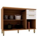 Ver imagem 4 de Balcão para Cozinha 100% MDF 120 cm 3 Portas 2 Gavetas Dulce Freijó/Branco