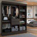Ver imagem 2 de Guarda-roupa Solteiro Leal Slim 8 Portas 2 Gavetas Ébano Touch - Panorama Móveis