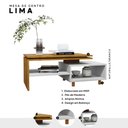 Ver imagem 3 de Mesa de Centro Sala Lima com Pés de Madeira Maciça Naturale/branco
