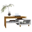 Ver imagem 1 de Mesa de Centro Sala Lima com Pés de Madeira Maciça Naturale/branco