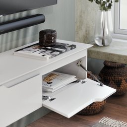Rack / Aparador Suspenso Flow: Branco - 3
