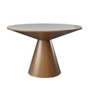 Ver imagem 1 de Mesa de Jantar Madri Cone Chanfrada Redonda Nozes 1.20 Cm Branco