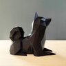 Shiba Inu Decorativo - 10 Cm Altura - Toque 3D:Preto - 2