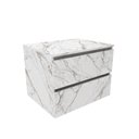Ver imagem 2 de Balcão Gabinete Gaveteiro Suspenso 60 cm Organizador Sem Cuba 2 Gavetas Banheiro Cor Branco Má