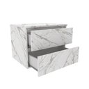 Ver imagem 3 de Balcão Gabinete Gaveteiro Suspenso 60 cm Organizador Sem Cuba 2 Gavetas Banheiro Cor Branco Má