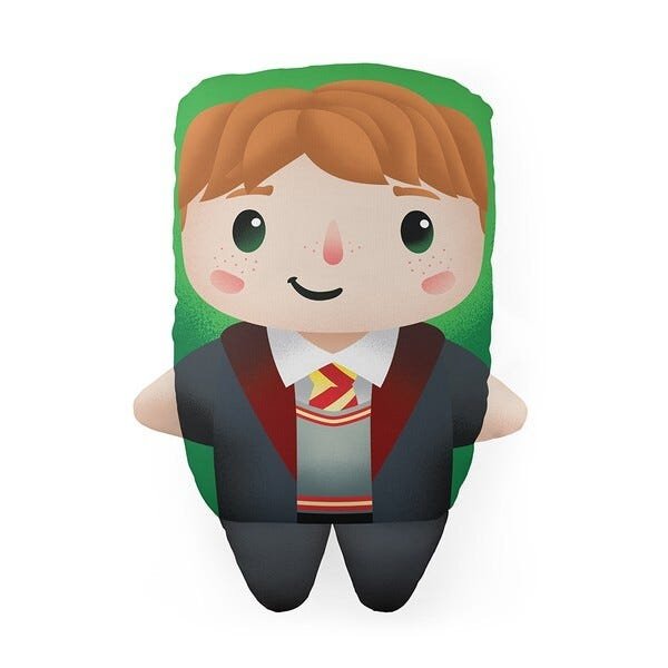 Travesseiro Almofada Boneco Pelúcia 3D Ron Weasley 40cm