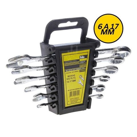 Jogo de Chave Combinada com 6 Peças 6-17mm - Eda^