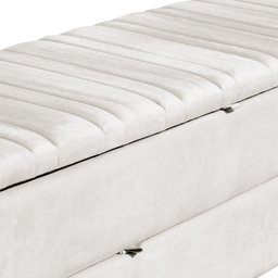 Calçadeira Recamier Baú Sapateira Casal 140cm Ayla Veludo Tampo Reto - Estopar Ayla 140cm Veludo Beg - 4