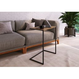 Mesa Lateral Estrutura em Aço 58cm 27886 Steel Quadra Artesano - Vermont/preto Fosco - 1